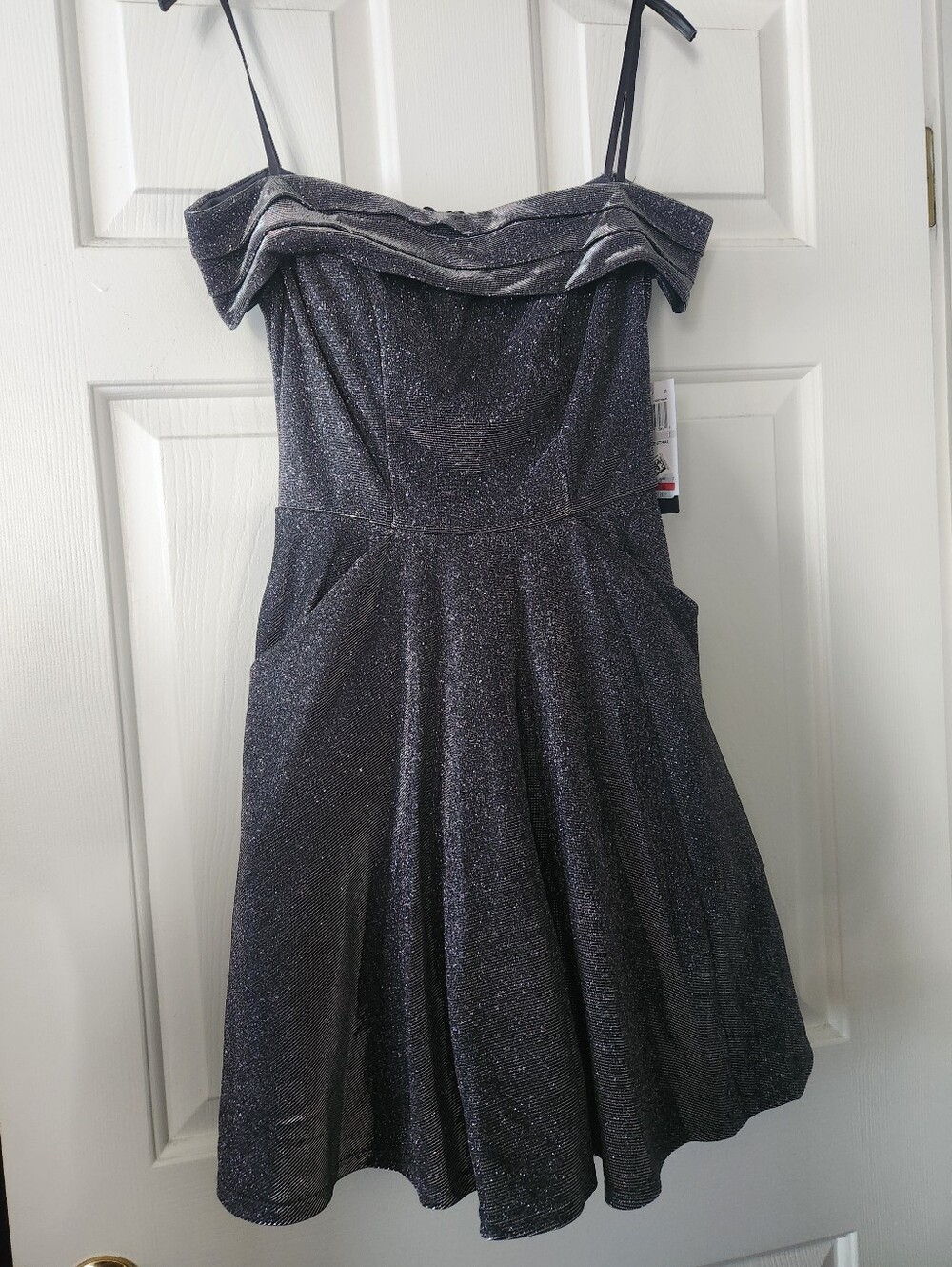 NWT Off-the-Shoulder Party Dress - Shimmery Black
